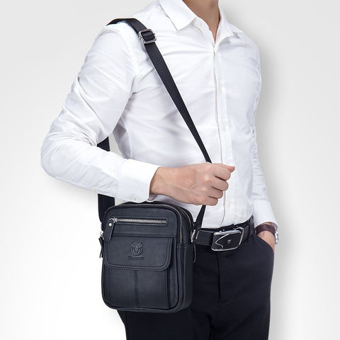 Mini Leather Crossbody Bag for Men