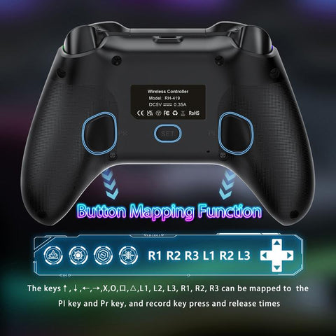 Wireless Controller for PS5 with LED RGB Light, Compatible with Playstation 5 /Playstation 4 /Playstation 3 /Switch/ PC