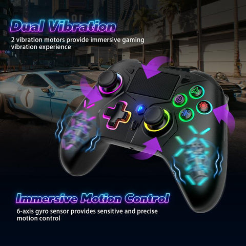 Wireless Controller for PS5 with LED RGB Light, Compatible with Playstation 5 /Playstation 4 /Playstation 3 /Switch/ PC
