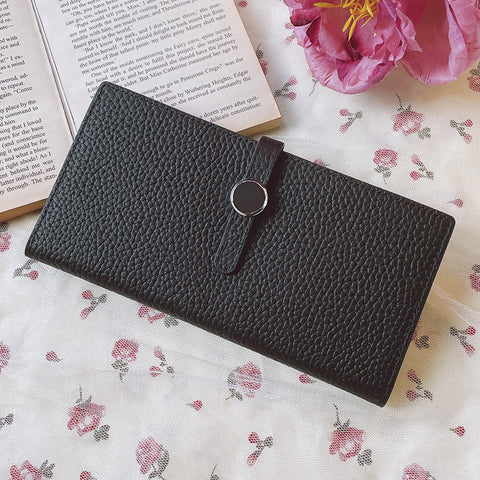 Luxury Lychee Pattern Leather Purse