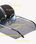 Mother'S Day Gift HDSHADES Unisex Classically Designed Full-Frame Sunglasses round Frame Durable Play Golf Sunglasses UV400