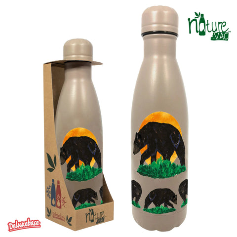 Naturevac - Black Bear from . Insulated BPA Free Reusable Travel Vacuum Bottle Flask for Hot and Cold Water, Coffee, Tea