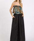 Mittoshop Paisley Patchwork Print Satin Ruffle Crop Cami