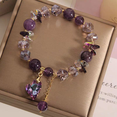 Amethyst Purple Heart Bracelet