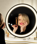 FENNIO Vanity Mirror with Lights, 12 Inch Light up Makeup Mirror, LED Makeup Mirror with Lights for Bedroom Tabletop, Smart Touch Control 3 Colors Dimmable, 360° Rotation, White