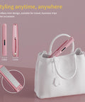 Mother'S Day 2025 Mini Portable Cordless Rechargeable USB Clipper Bangs Curl Straight Dual Purpose Dormitory Available Small Hair Straightener Comfort Pink Hair Curler