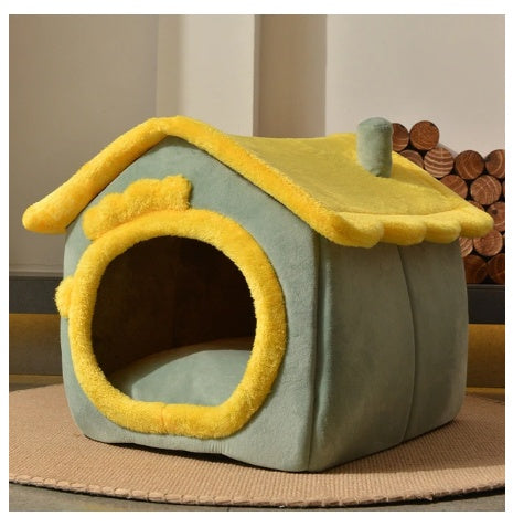 Foldable Pet Cave Bed