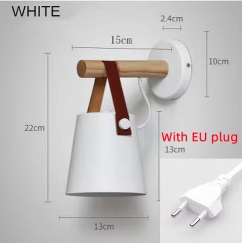 Hot Modern Wall Lamp Wood Iron Led Sconce Bedroom Decor Lighting Bedside Study Leather Hall Aisle Corridor Reading Indoor Light