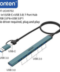 ONTEN USB-C & USB-A Hub, Multi-Purpose USB 2.0 Hub with OTG Function, Portable USB Extension Data & Charging Hub for Home Office, USB Hubs, Tablet & Computer Accessories