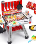 CUTE STONE BBQ Grill Playset, Kitchen Toy Set, Realistic Smoke BBQ Grill Playset with Toy Grill, Toy Kitchen Accessories