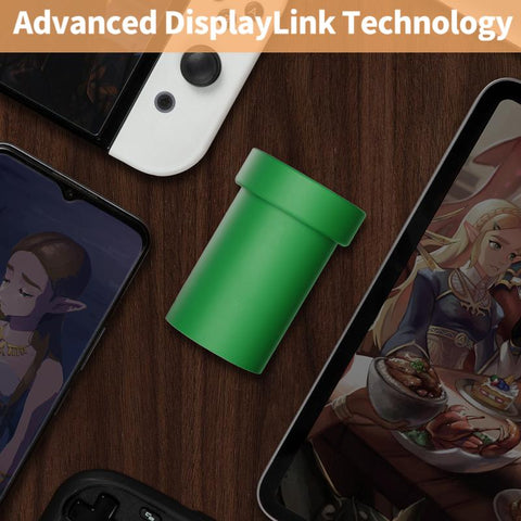 POWKONG Portable 65W Gan Switch Charging Dock&Hub Compatible with Nintendo Switch Oled/Switch, Swith Docking Station for TV with 4K 60Hz HDMI/USB-C PD Fast Charging/Usb 2.0, Green