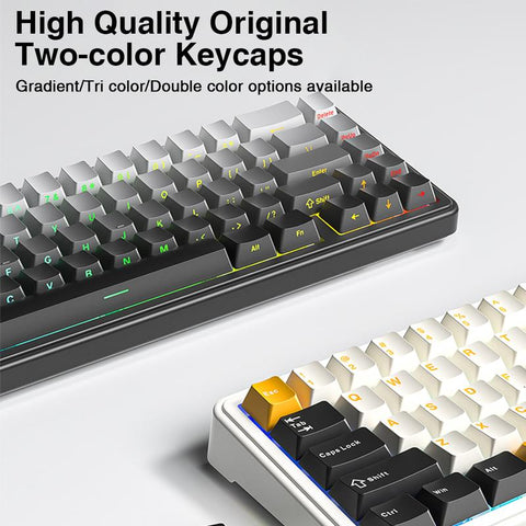 Aula F65 Mini Tri-Mode Wireless Mechanical Keyboard, 65 Percent Hot Swappable Gasket Custom Gaming Keyboard, Volcanic Switch,Rgb Backlit, Gradient Blue Bluetooth Keyboard Budget Creamy Keyboards Lighted Game Keyboard Computer Accessories Springtok