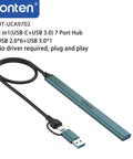 ONTEN USB-C & USB-A Hub, Multi-Purpose USB 2.0 Hub with OTG Function, Portable USB Extension Data & Charging Hub for Home Office, USB Hubs, Tablet & Computer Accessories