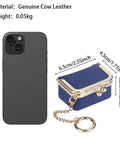 Royal Bagger Genuine Leather Mini Kiss Lock Coin & Jewelry Box, Removable Keychain, Storage for Rings, Earrings, Necklaces 2894