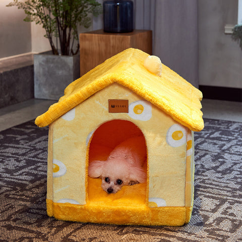 Foldable Pet Cave Bed