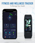 ® Fitness Activity Tracker, Heart Rate Monitor, Free Pro App, Step Counter, Sleep Tracker, Remote Camera Support, Notifications & Alarms, Weather Data Display, Find Phone Feature