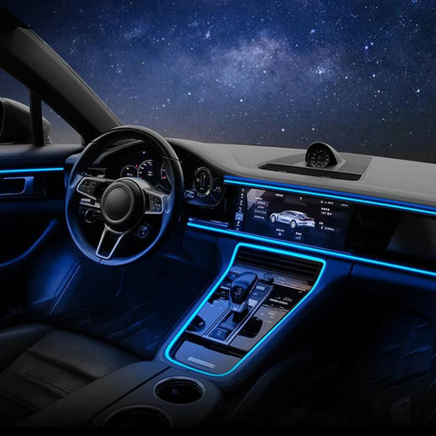 USB Powered Car Interior LED Light for Summer, Car Accessories, Car Electronics, Multiple Color Modes 5M Fiber Ambient Light, Car Interior Decorative Light, Magic Light Tape