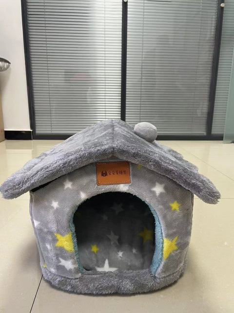 Foldable Pet Cave Bed