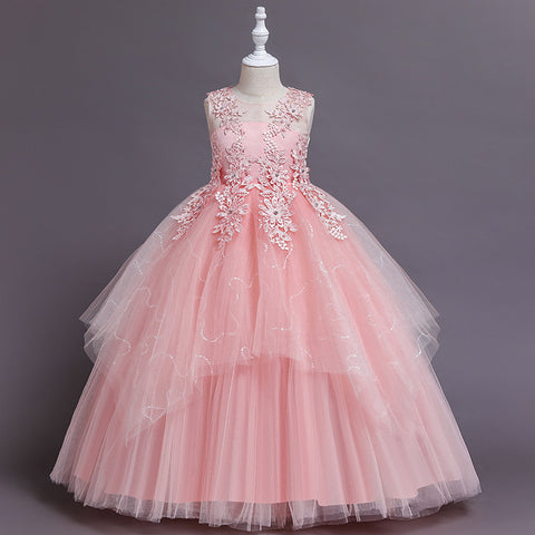 Formal Mesh Lace Dress For Kids