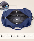 SYCNB Gym Bag for Women Men with Wet Pocket, Travel Duffle Bag Sport Gym Tote Bag with Shoe Compartment, Carry on Overnight Bag Hospital Bag Dark Blue SYCNB