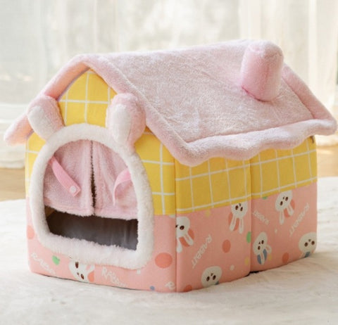 Foldable Pet Cave Bed