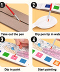 12Pages Coloring Books Portable Watercolor Painting Book Graffiti Picture Books Painting Drawing Toys for Children Gift