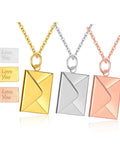Love Letter Envelope Pendant Necklace Romantic Stainless Steel Jewelry Confession Love You for Valentine Day Gifts Wholesale