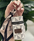Mini Retro Coin Purse, Classic Pouch with Scarf Decor, Zipper Portable Multifunctional Lipstick Bag Vintage Flower Leather
