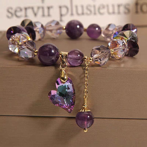 Amethyst Purple Heart Bracelet