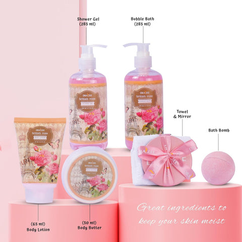 Mothers Day Gifts for Mom - Spa Gift Baskets for Women - 8 Pcs Luxury Rose Scented Heel Shoe Design Bath and Body Spa Set-Self Care Package for Women, Presents for Mom, Body Care Set for Her