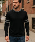 Mens Long Sleeve Shirts - Soft Comfy Casual round Neck Full Sleeves Ringer Tee Men