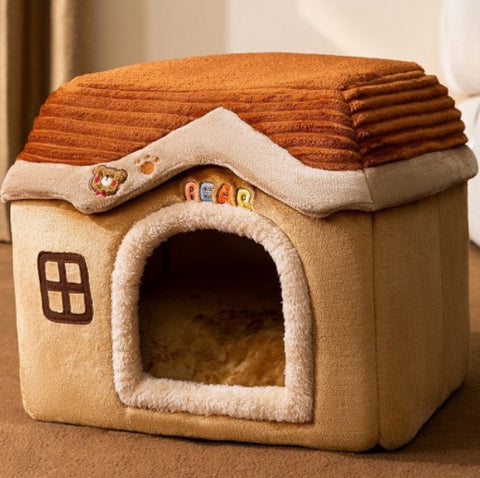 Foldable Pet Cave Bed
