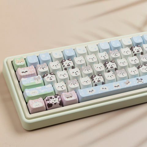 Cute Puppy and Cat Full Set PBT Sublimation Key Cap