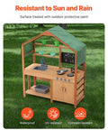 Wooden Mud Kitchen Outdoor Toy Play Kitchen Set for Kids Pretend Playset
