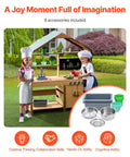 Wooden Mud Kitchen Outdoor Toy Play Kitchen Set for Kids Pretend Playset