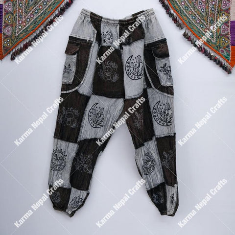 Patch Cotton Gothic Unisex Joggers, Gothic Patch Unisex Jogger Pants, plus Size Inclusive ,Hippie Trousers, Boho Style, Goth Fashion, Unisex Cotton Cargo Pants, Multi Pockets, Cotton Baggy Pants Big Menswear Festival