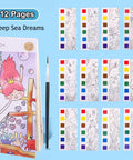 12Pages Coloring Books Portable Watercolor Painting Book Graffiti Picture Books Painting Drawing Toys for Children Gift