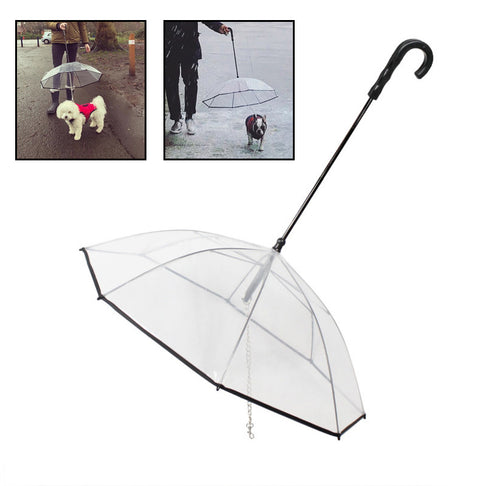 Pet's Transparent Umbrella with Traction Chain