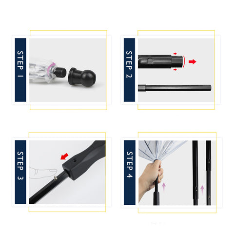 Pet's Transparent Umbrella with Traction Chain