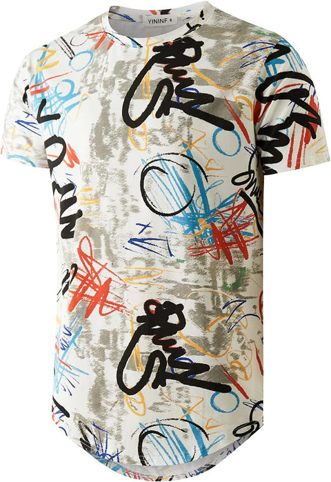 Mens Hipster Hip Hop Short Sleeve Print T-Shirt Shirts Men