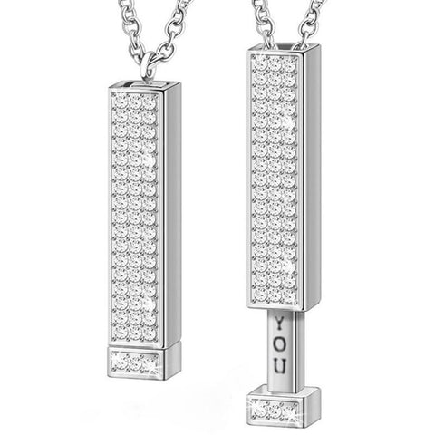 'I Love You' Necklace, 3D Engraved, Necklace with Secret Message, Gift for Women