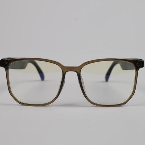 【New Launch】2025 AI Brown Smart Glasses, Bluetooth Connection, Music Playback, Seamless Interaction, Stylish Appearance, Anti-Blue Light, GS-03 2.0 Newest Version Wireless Bluetooth Touch Control Comfort Lightweight Touch Control