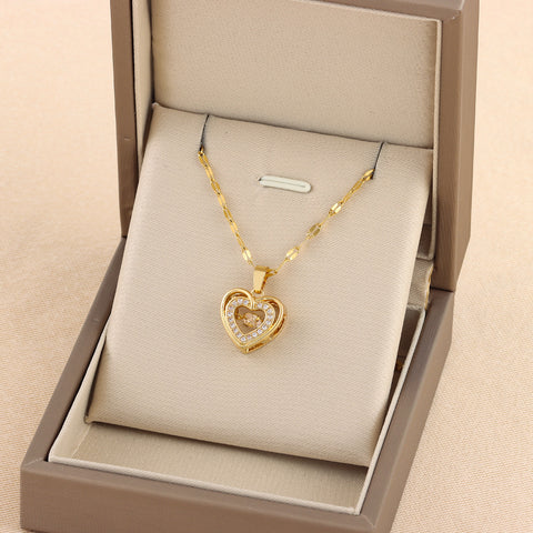 Double-layer Smart Heart Pendant Necklace