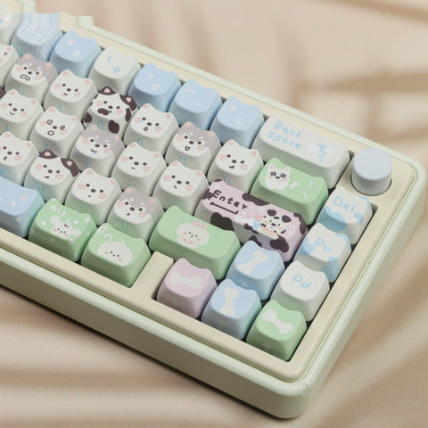 Cute Puppy and Cat Full Set PBT Sublimation Key Cap