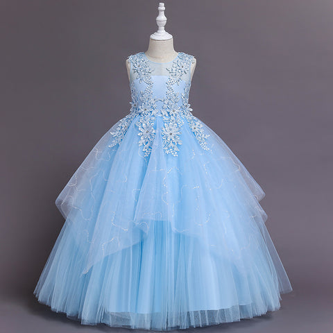 Formal Mesh Lace Dress For Kids