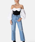 Dima_Royalty Off-Shoulder Bodysuit - BLACK & WHITE - M - Women - Clothing - Bodysuit