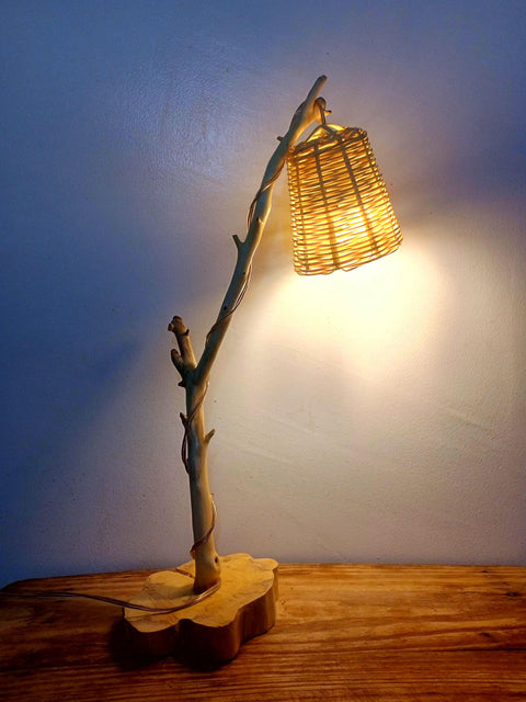 Wooden Table Lamp, Decorative Table Lamp, Tree Branch Lamp, Bedside Table Lamp, Handmade Wooden Lamp, Natural Design Lamp, Rustic.